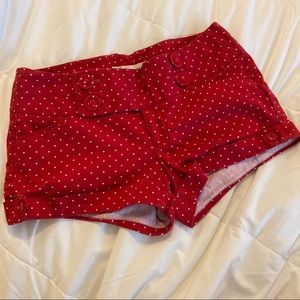 Forever 21 Size 5 Red with White Polka Dots Shorts